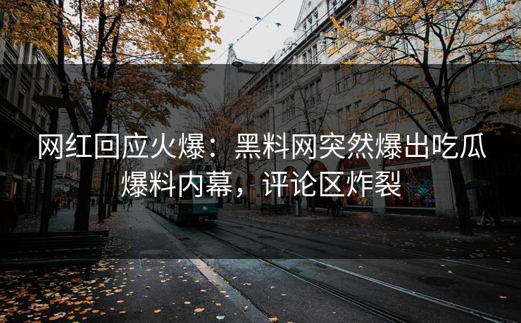 网红回应火爆：黑料网突然爆出吃瓜爆料内幕，评论区炸裂
