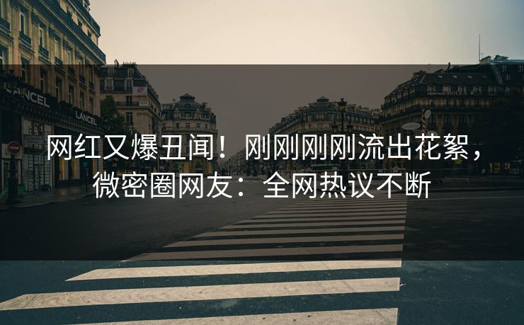 网红又爆丑闻！刚刚刚刚流出花絮，微密圈网友：全网热议不断
