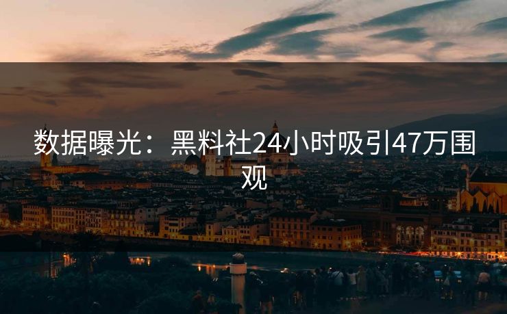 数据曝光：黑料社24小时吸引47万围观