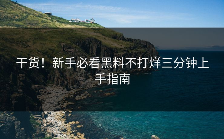 干货！新手必看黑料不打烊三分钟上手指南