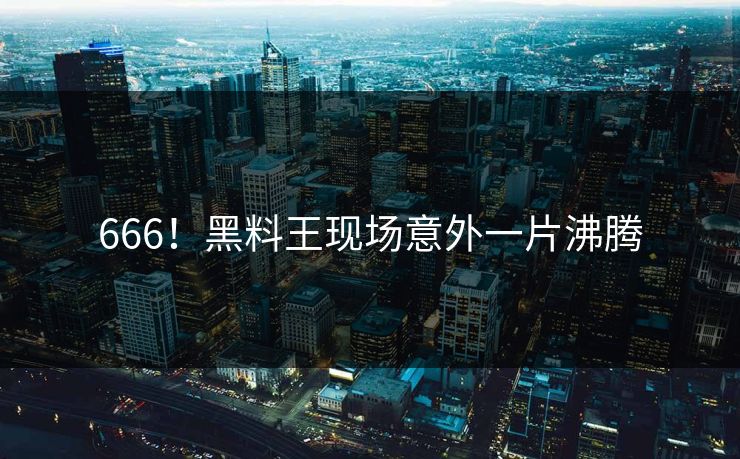 666!黑料王现场意外一片沸腾
