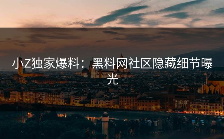 小Z独家爆料：黑料网社区隐藏细节曝光