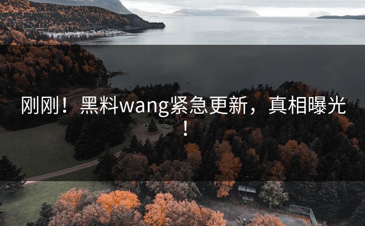 刚刚！黑料wang紧急更新，真相曝光！