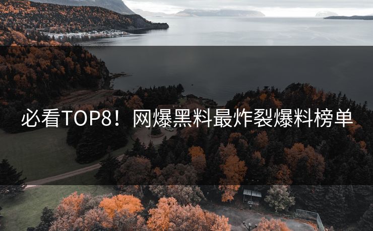 必看TOP8！网爆黑料最炸裂爆料榜单