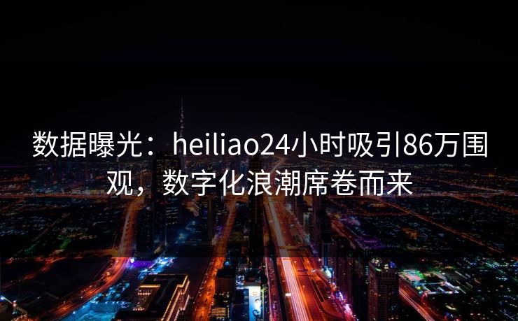 数据曝光：heiliao24小时吸引86万围观，数字化浪潮席卷而来