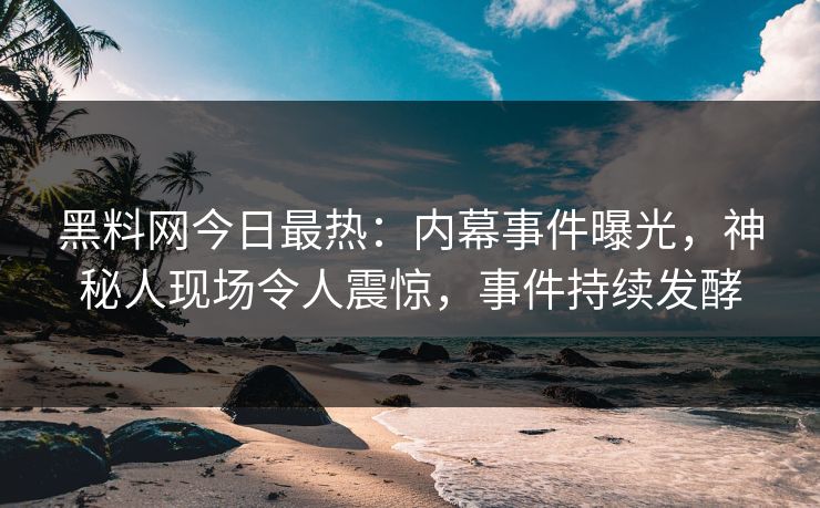黑料网今日最热：内幕事件曝光，神秘人现场令人震惊，事件持续发酵