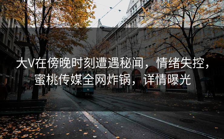 大V在傍晚时刻遭遇秘闻，情绪失控，蜜桃传媒全网炸锅，详情曝光