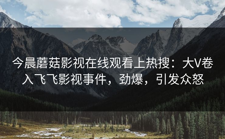 今晨蘑菇影视在线观看上热搜：大V卷入飞飞影视事件，劲爆，引发众怒