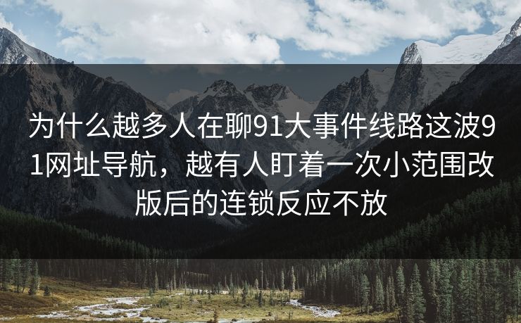 为什么越多人在聊91大事件线路这波91网址导航，越有人盯着一次小范围改版后的连锁反应不放